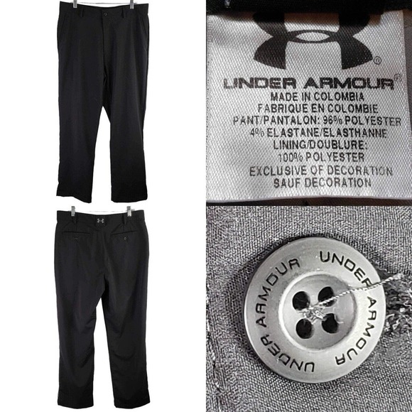 Under Armour UA Pants Men's 36x32 Black Straight Leg Chino Stretch Performance - Picture 1 of 12